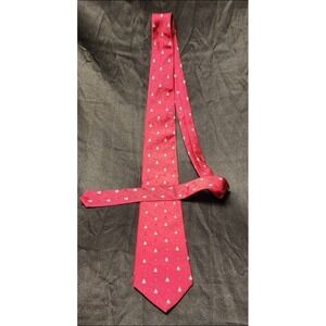 TOMMY‎ HILFIGER Necktie Mens One Size Red Excellent Silk Sailboat Nautical